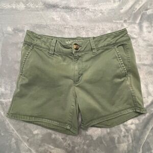 American Eagle‎ Olive Green Midi Shorts Womens 4 Super Stretch Festival Classic